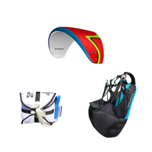 Pack complet de parapente Davinci – Voile, Sellette réversible, Secours